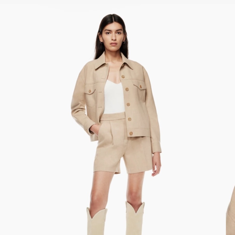 NWT Aritzia Wilfred Wayward Utility Jacket - Heather Oat Beige - Size Medium